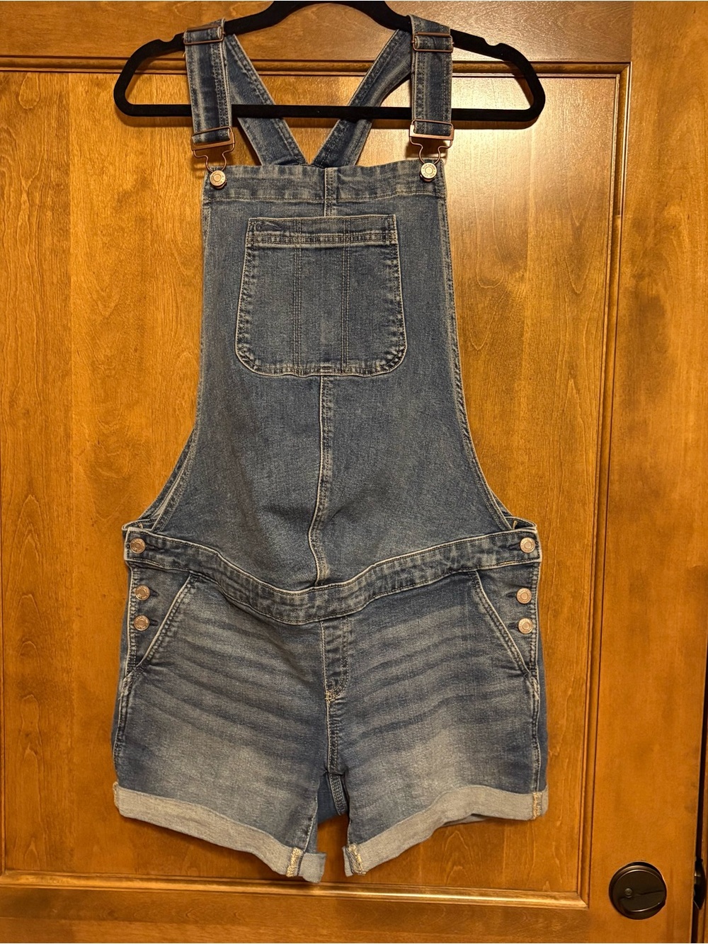 Gap Denim 1969 Maternity Overall Shorts Bibs with Front Pocket M - Picture 4 of 7